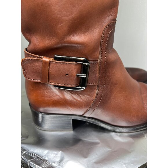 Aldo Brown Leather Knee-Length Riding Boots With Side Zipper Size 6 - Picture 5 of 16